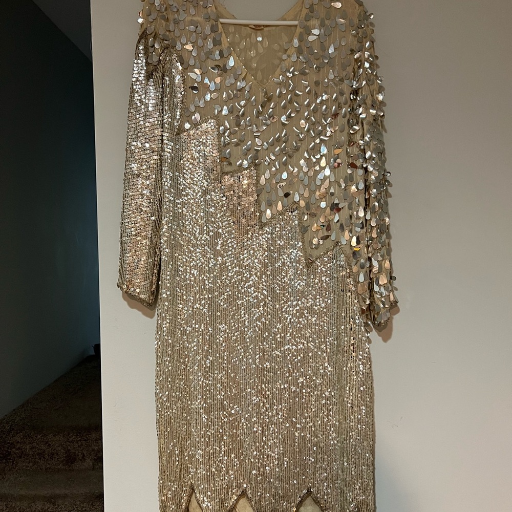Vintage Silver Sequin Dress